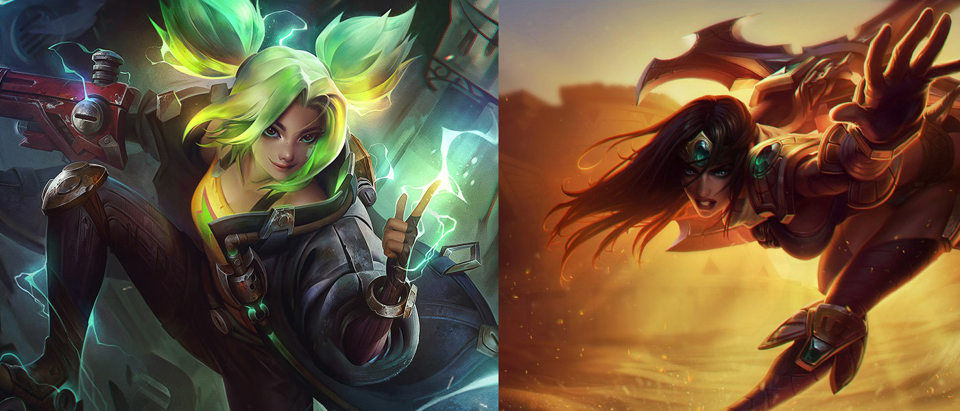 Zeri on left and Sivir on right in one picture.